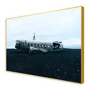 Plane Crash Floating Canvas Wall Painting