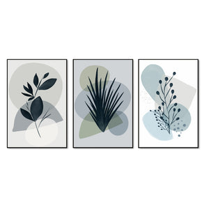 Plants Floating Canvas Wall Painting Set of Three