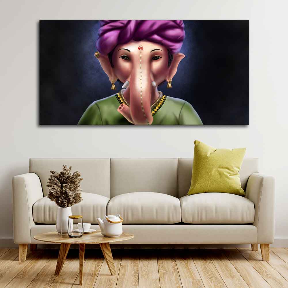 Portrait of Lord Ganesha Canvas Wall Painting