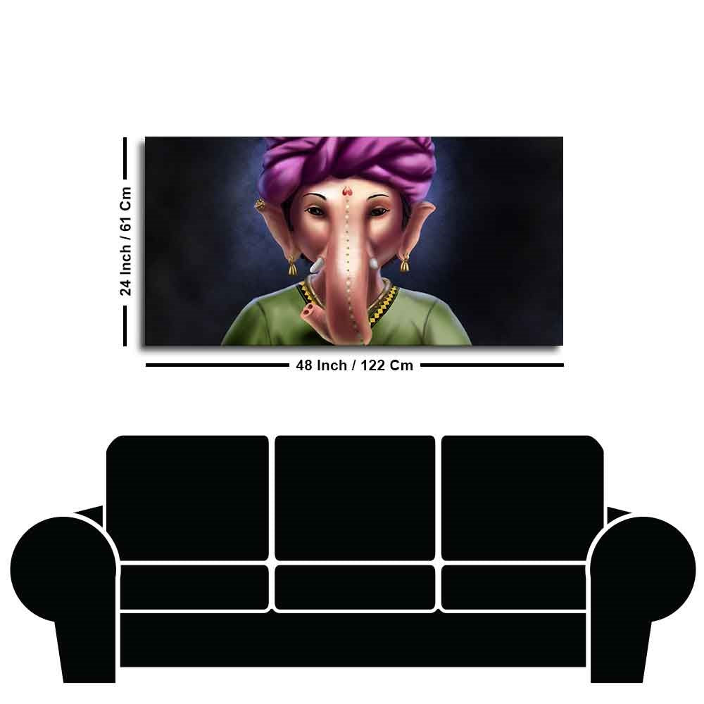 Portrait of Lord Ganesha Canvas Wall Painting