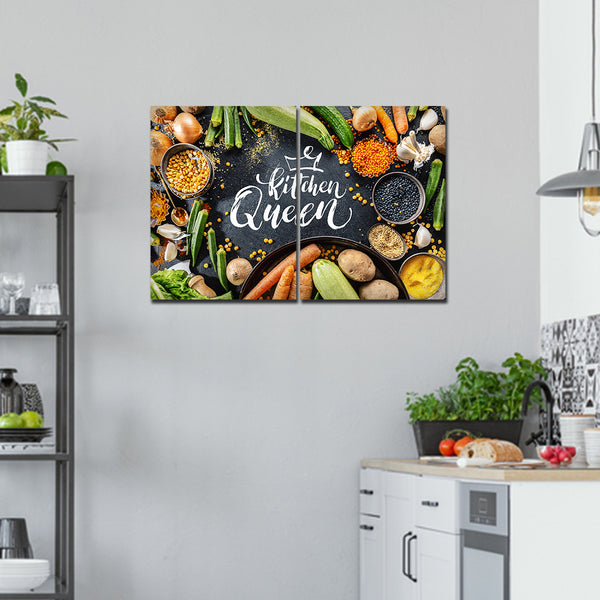 Premium 2 Pieces Kitchen Wall Painting