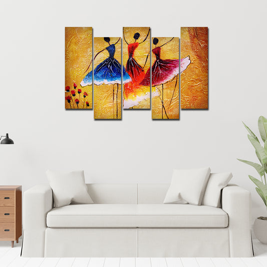 Premium  5 Pieces Wall Painting of Three Women doing Spanish Dance