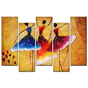 Premium  5 Pieces Wall Painting of Three Women doing Spanish Dance