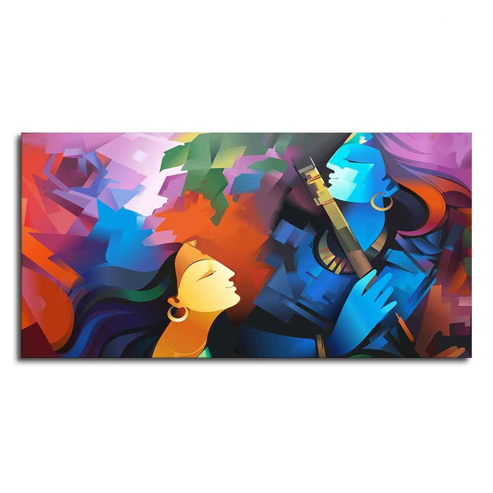 Premium Abstract Painting of Lord Radha Krishna – Homcraft