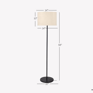 Premium Black Metal Finish Modern Sleek Floor Lamp