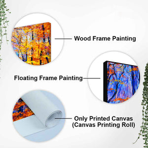 Premium Canvas Abstract Art Wall Painting of Forest in Autumn