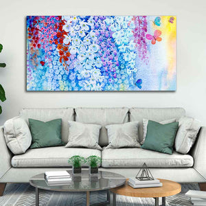 Premium Canvas Abstract Art Wall Painting of Orchid Flowers