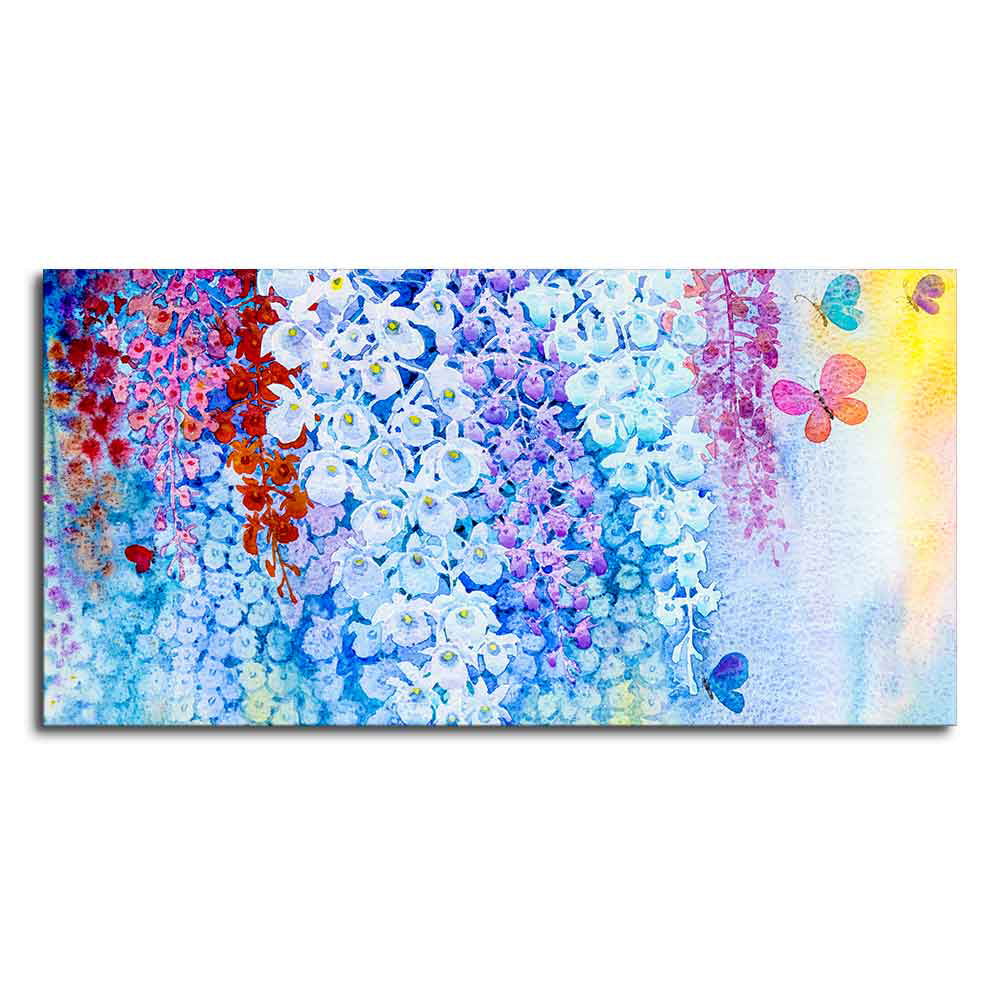 Premium Canvas Abstract Art Wall Painting of Orchid Flowers