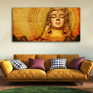 Premium Canvas Spiritual Lord Shiva Wall Painting