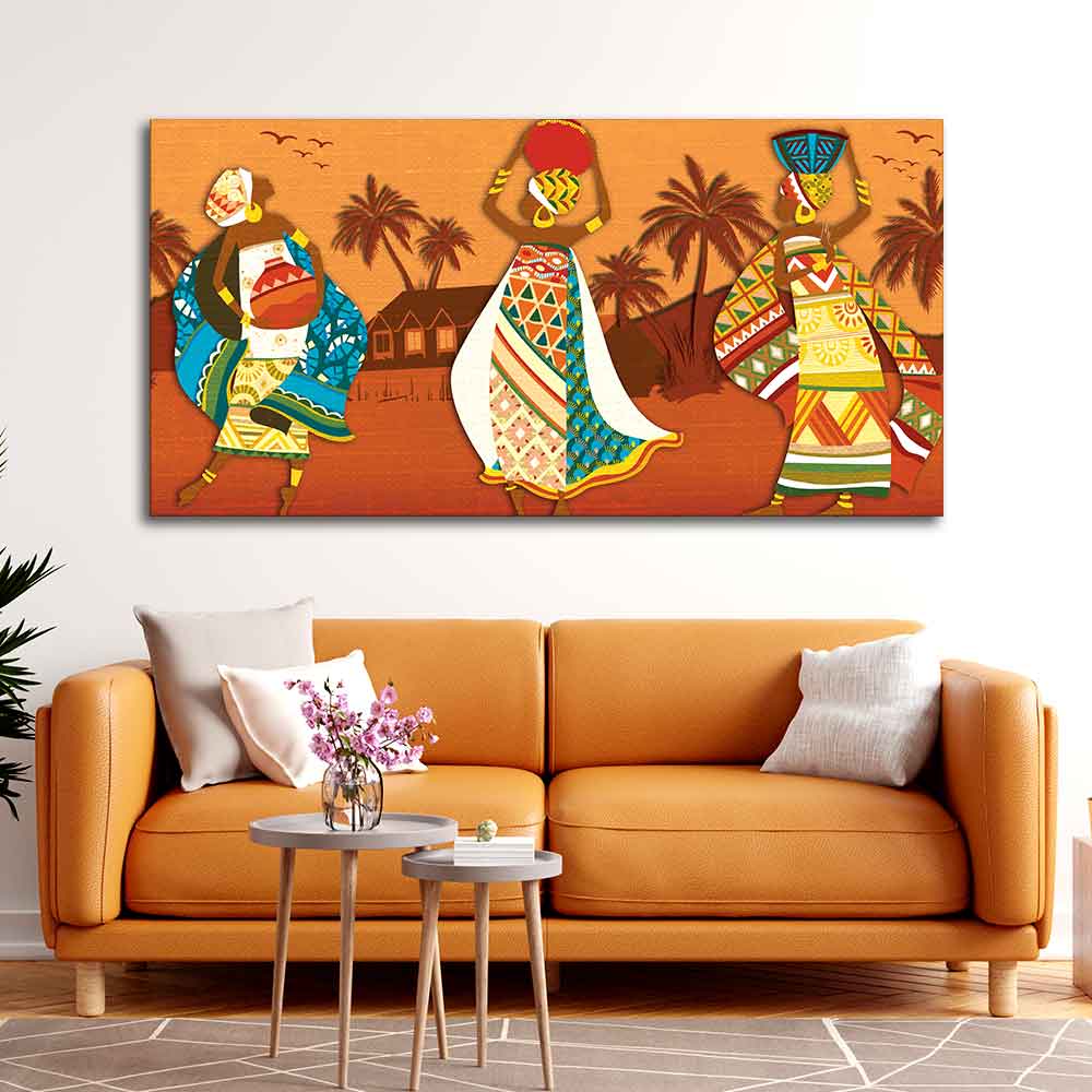 Premium Canvas Wall Painting of African Lady Dancing