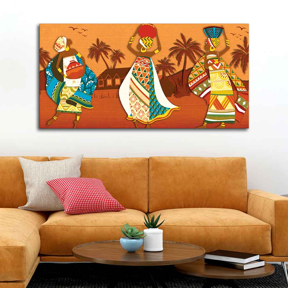 Premium Canvas Wall Painting of African Lady Dancing