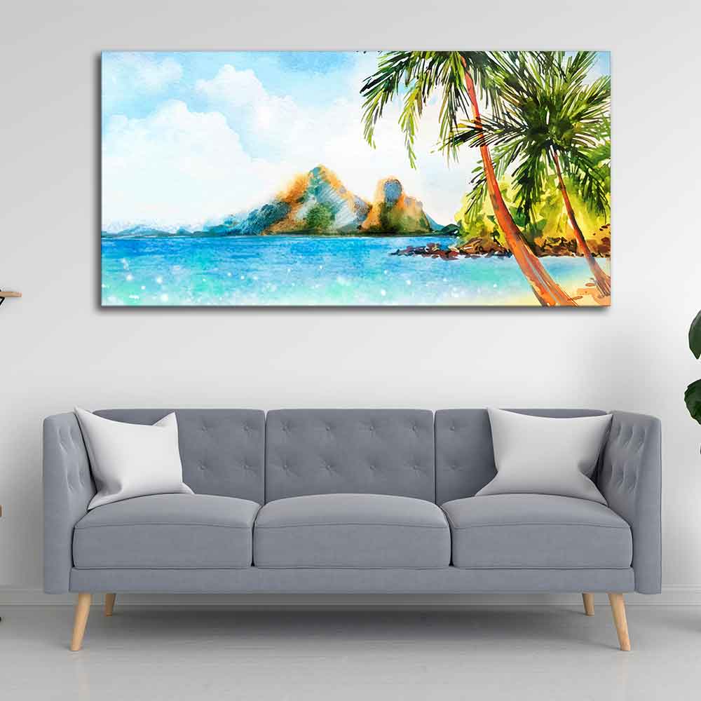 Premium Canvas Wall Painting of Beautiful Beach Scenery