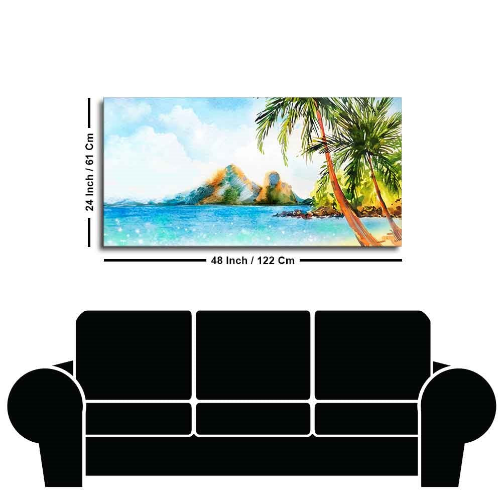 Premium Canvas Wall Painting of Beautiful Beach Scenery