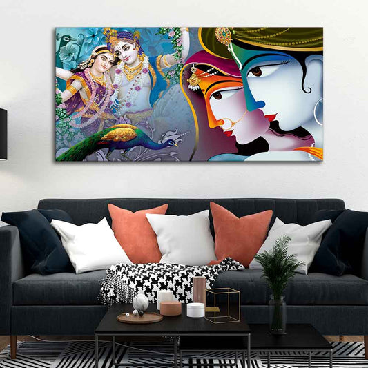 Premium Canvas Wall Painting of Indian God Radha Krishna