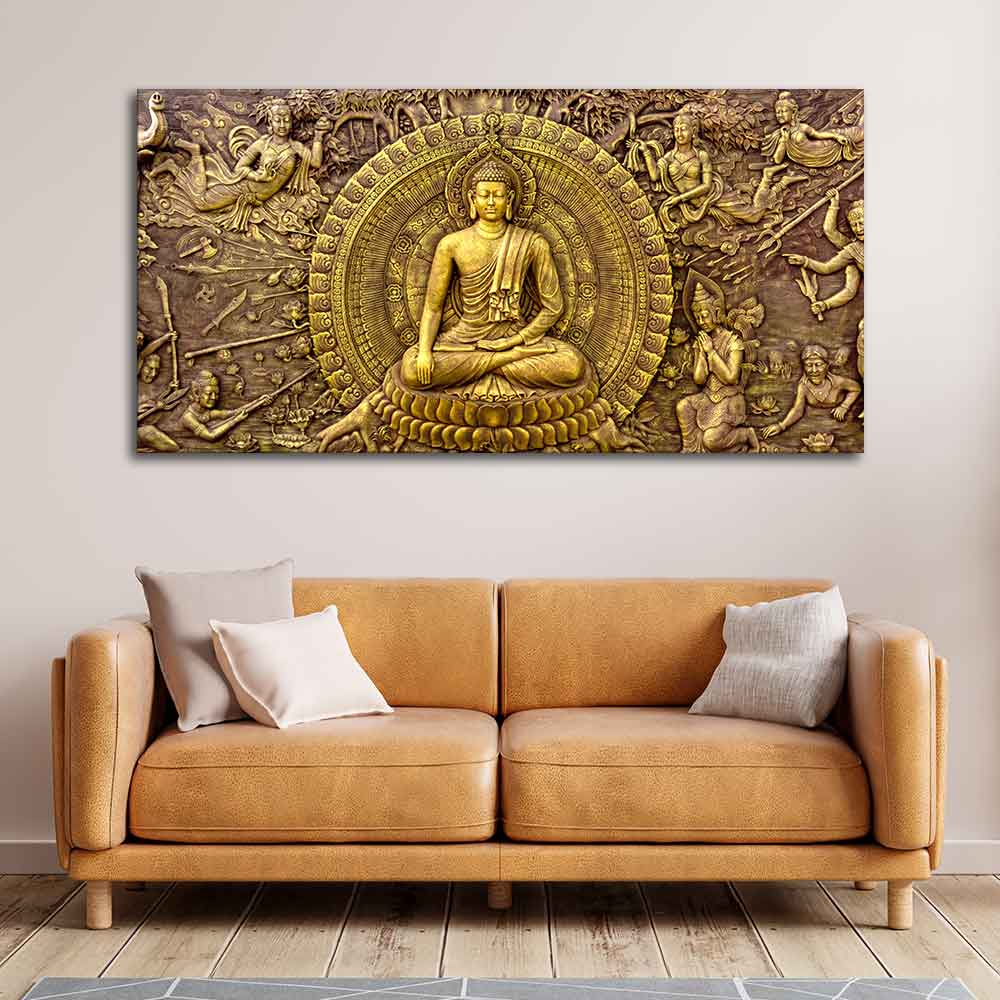 Premium Canvas Wall Painting of Lord Gautam Buddha