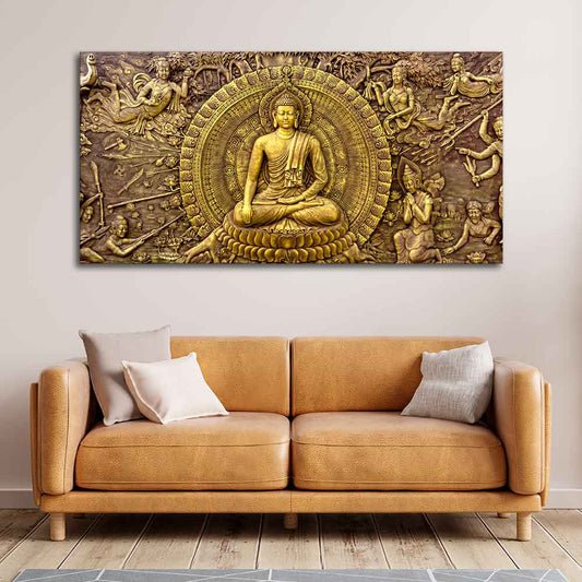 Premium Canvas Wall Painting of Lord Gautam Buddha