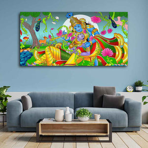 Premium Canvas Wall Painting of Lord Radha and Krishna