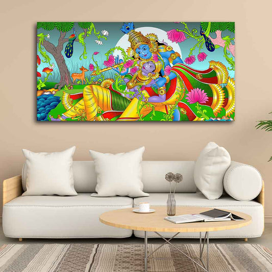 Premium Canvas Wall Painting of Lord Radha and Krishna