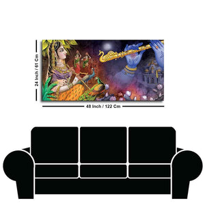 Premium Canvas Wall Painting of Radha Thinking About Shri Krishna