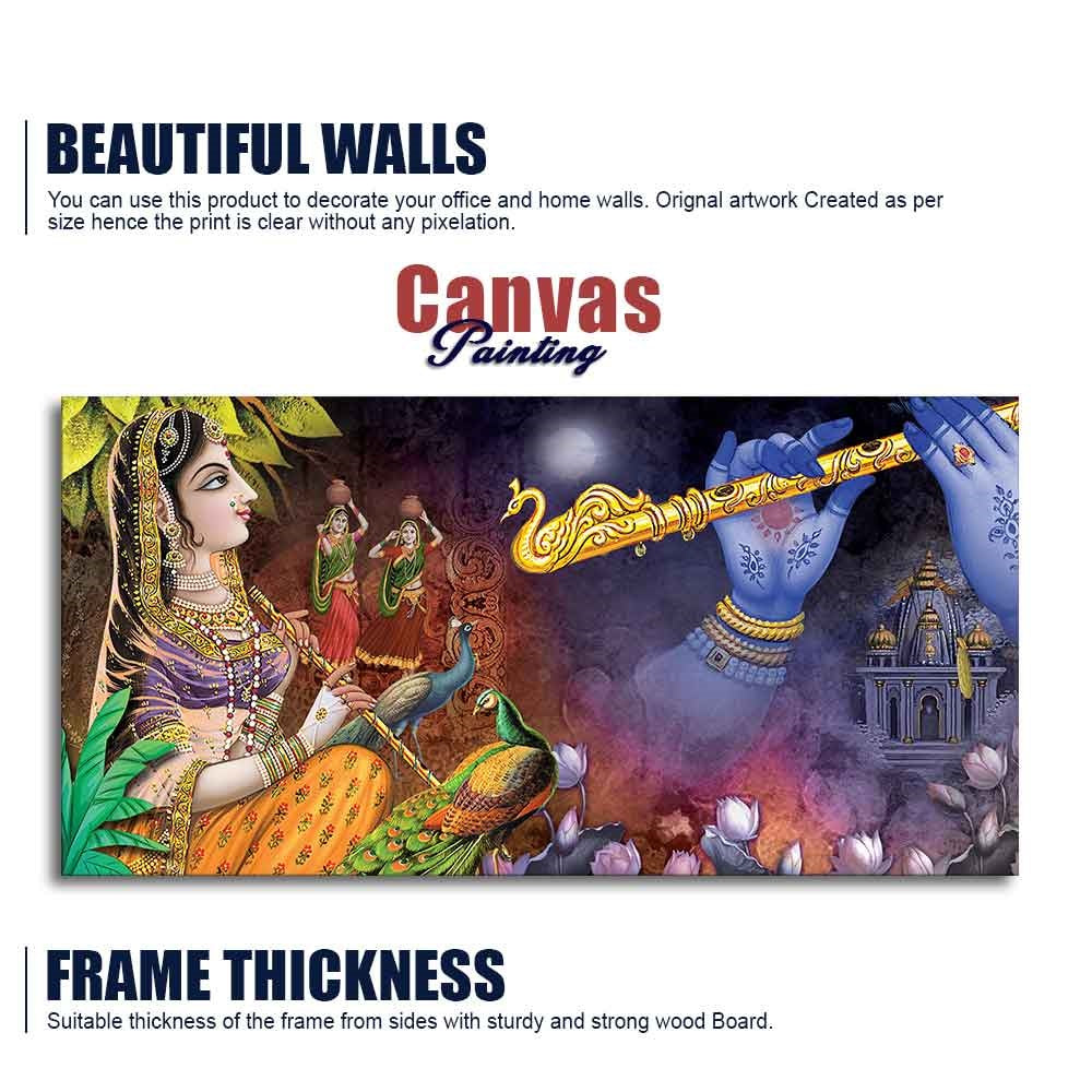 Premium Canvas Wall Painting of Radha Thinking About Shri Krishna