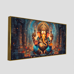 Premium Lord Ganesha Statue Canvas Wall Painting