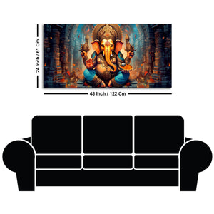 Premium Lord Ganesha Statue Canvas Wall Painting