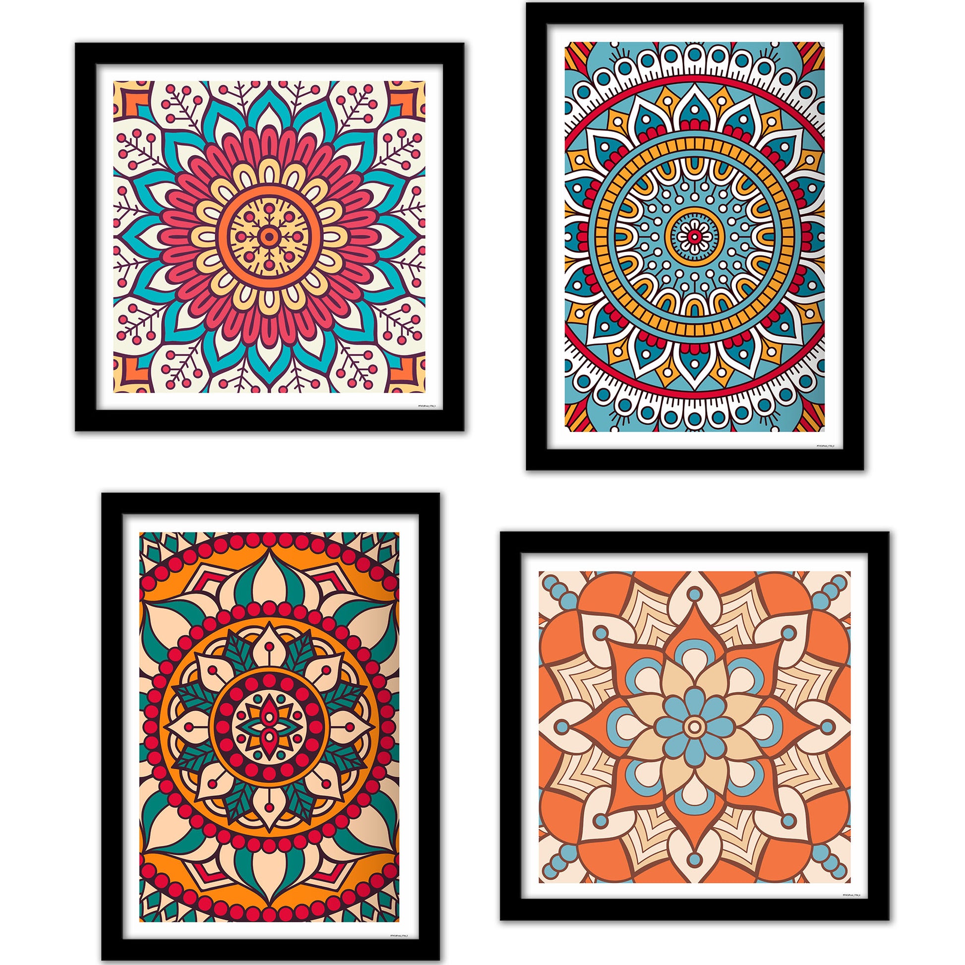 Premium Mandala Pattern Wall Frame Set of Four