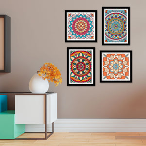 Premium Mandala Pattern Wall Frame Set of Four