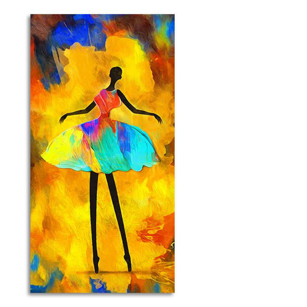 Premium Wall Painting of African Girl Ballerina Dancing