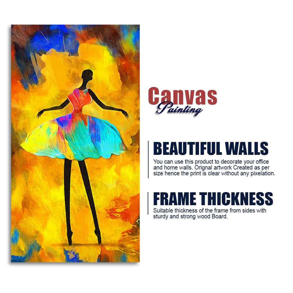 Premium Wall Painting of African Girl Ballerina Dancing