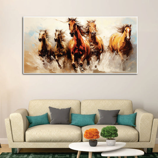 Premium Painting of Running Horse Canvas Wall Painting