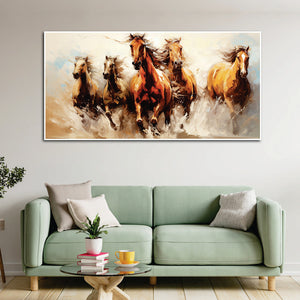 Premium Painting of Running Horse Canvas Wall Painting