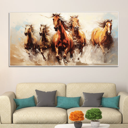 Premium Painting of Running Horse Canvas Wall Painting