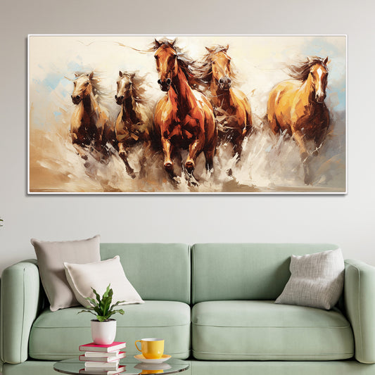 Premium Painting of Running Horse Canvas Wall Painting