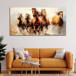 Premium Painting of Running Horse Canvas Wall Painting