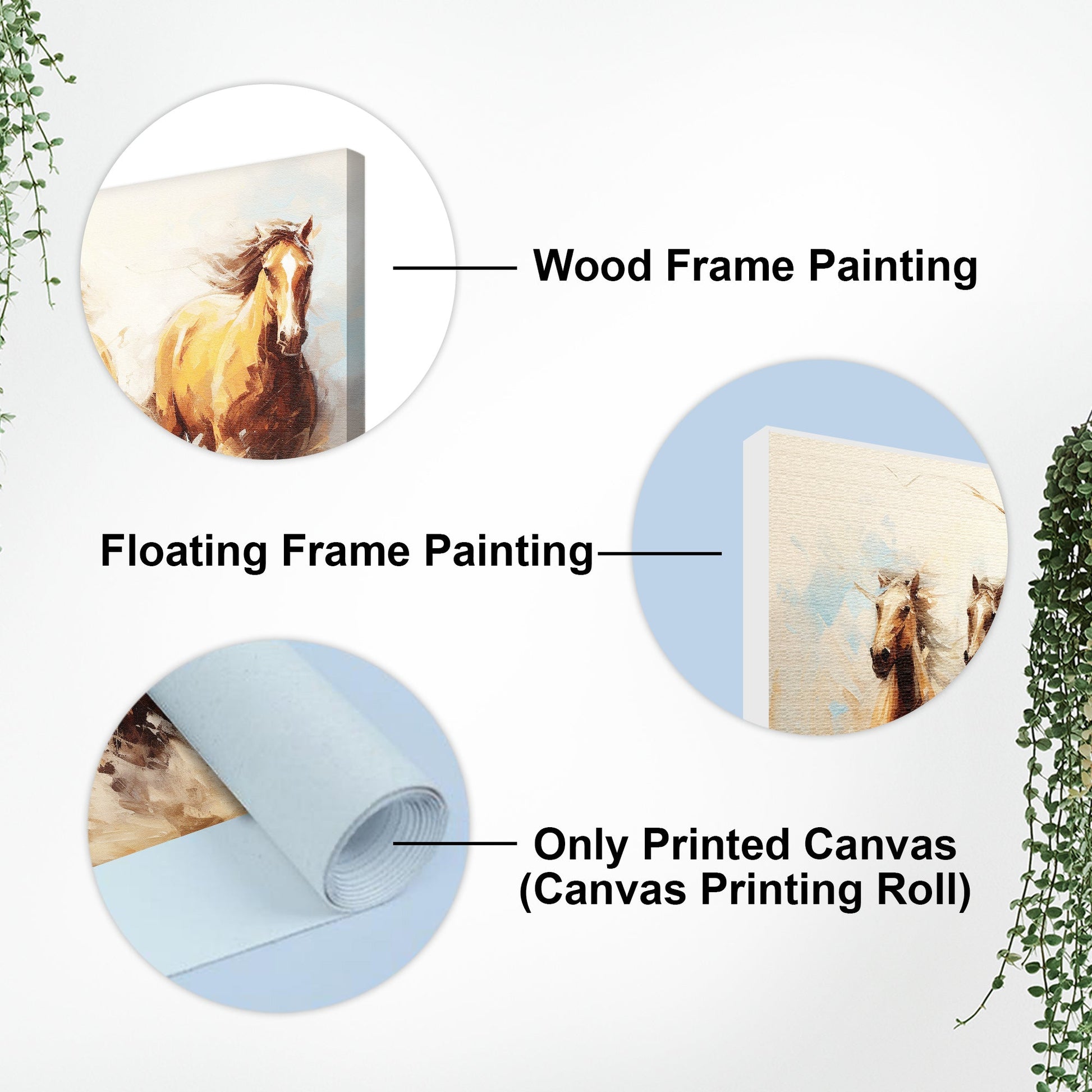 Premium Painting of Running Horse Canvas Wall Painting