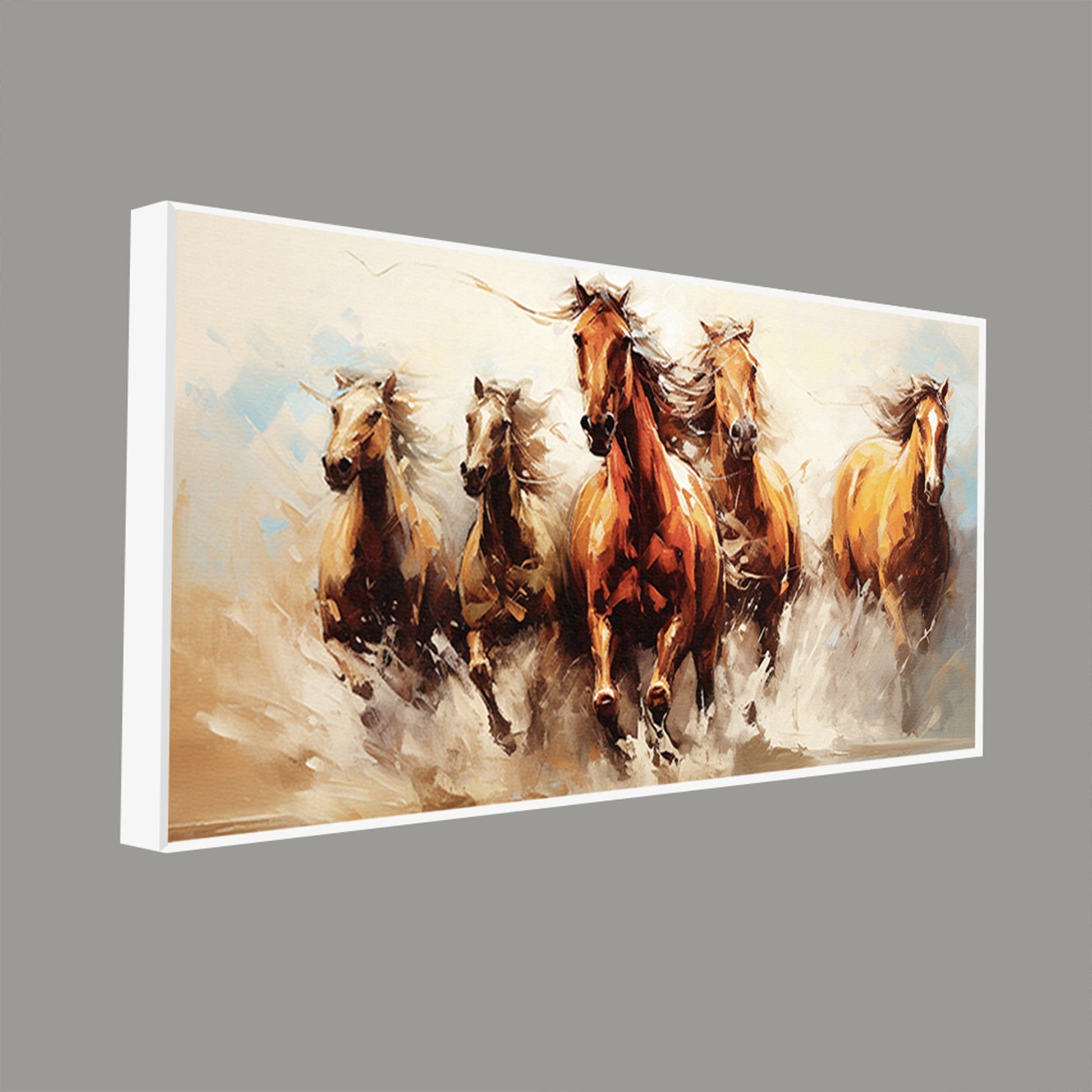 Premium Painting of Running Horse Canvas Wall Painting