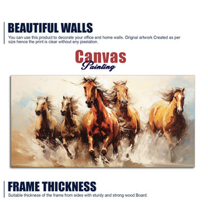 Premium Painting of Running Horse Canvas Wall Painting