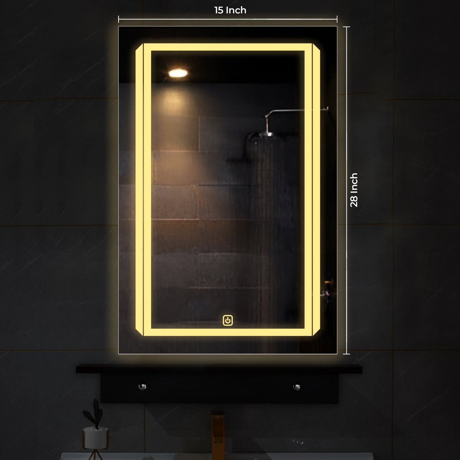 Premium Rectangular Line Shaped LED Bathroom Wall Mirror