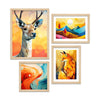 Premium Scenery Deer Art Wall Frame Set of Four