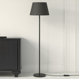 Premium Standing Modern Black Floor Lamp with Black Metal Shade