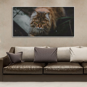 Premium Wall Painting of Cat Walking in Dark Forest