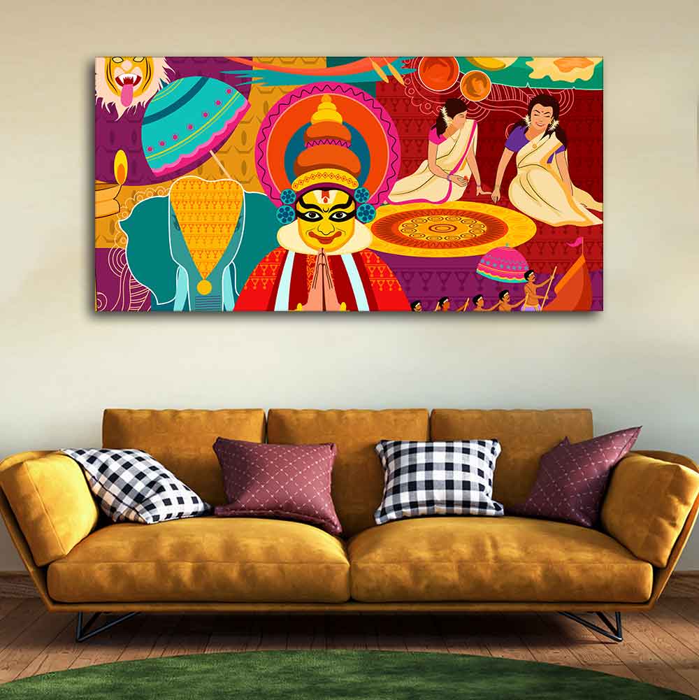 Premium Wall Painting of Celebration Onam Festival