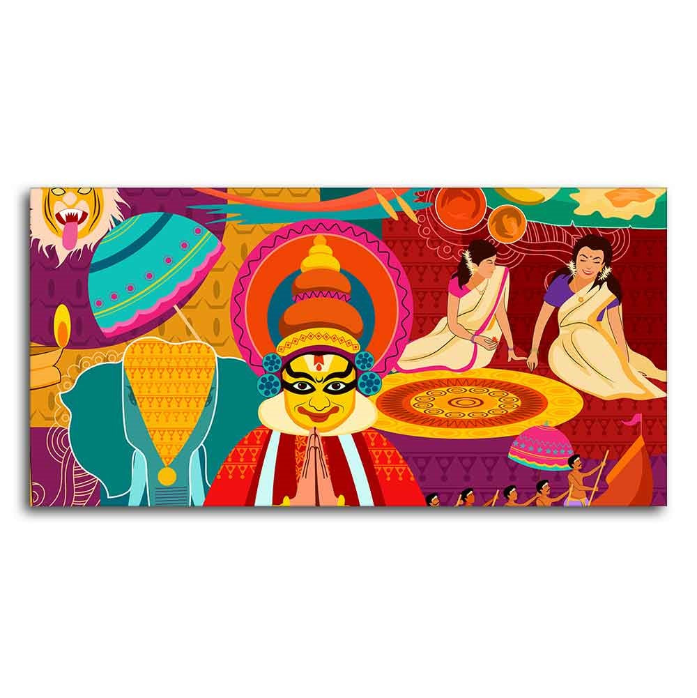 Premium Wall Painting of Celebration Onam Festival