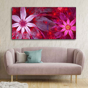 Premium Wall Painting of Exotic looking Flowers with Natural 3D Leaves