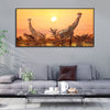 Premium Wall Painting of Giraffes in Sunset