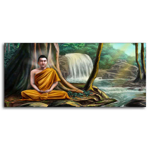 Premium Wall Painting of Lord Buddha with Nature Background