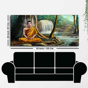 Premium Wall Painting of Lord Buddha with Nature Background