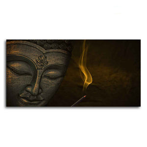 Premium Wall Painting of Peaceful Lord Buddha Sculpture