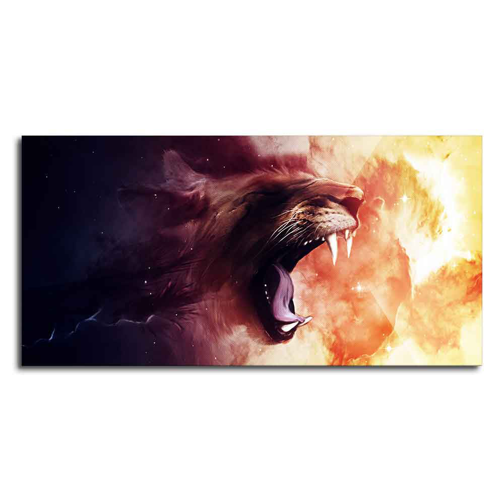 Premium Wall Painting of Roaring Lion